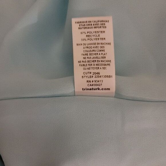 Trina Turk | Haipo Cold Shoulder Blouse with Ruffle Sleeves - Sky, Size XL - Picture 12 of 14